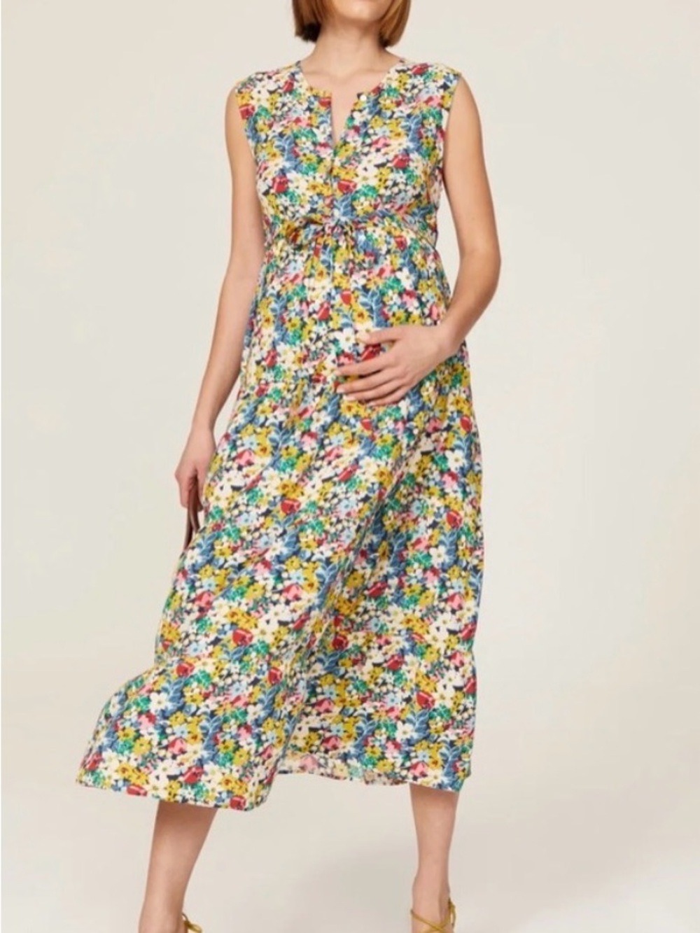 Isabella Oliver maternity, print, sleeveless midi dress